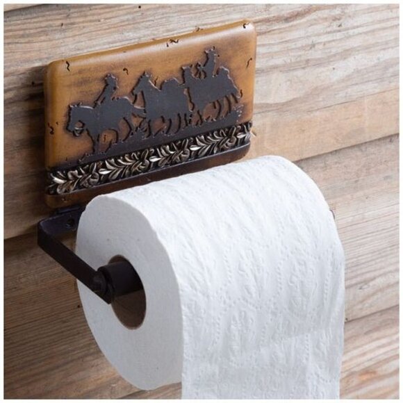 Horse Trio Western Wall Mount Toilet Paper Holder Dispenser - Picture 1 of 6